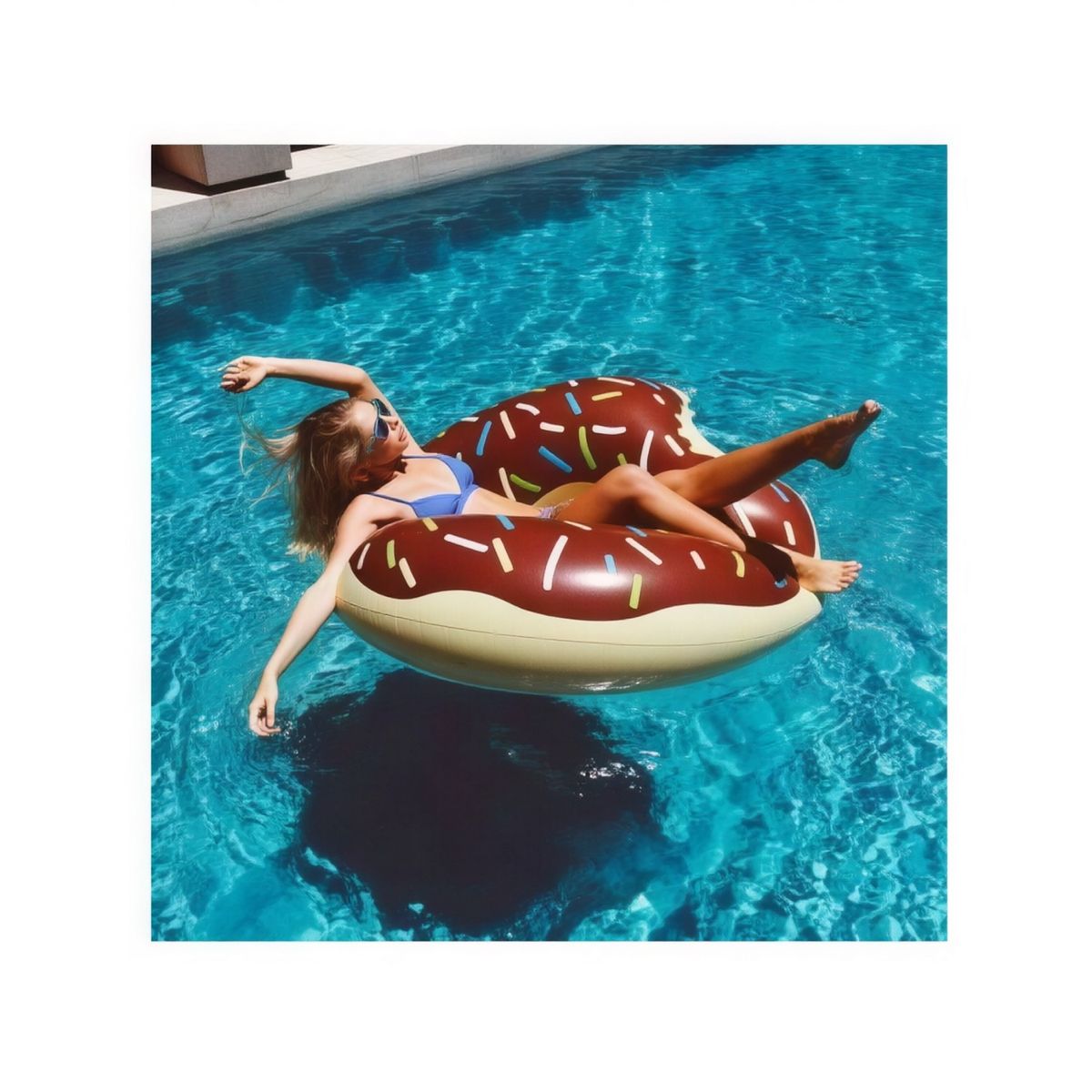MOVI - Flotador Gigante Donut Café 120 cm – Piscina y Playa