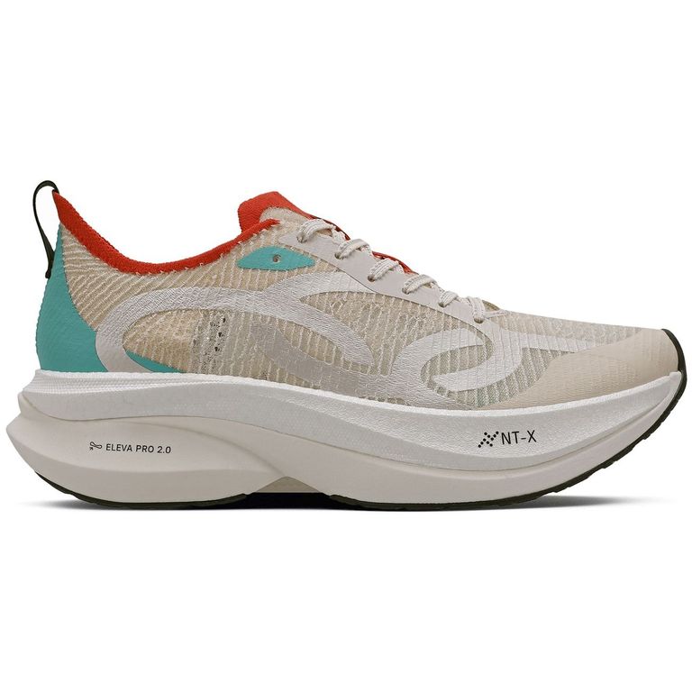 Zapatilla Running Mujer Corre Grafeno 3 Celeste/Rojo/Arena