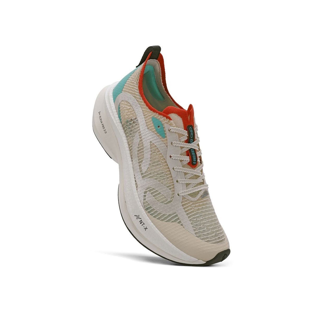 OLYMPIKUS - Zapatilla Running Mujer Corre Grafeno 3 Celeste/Rojo/Arena