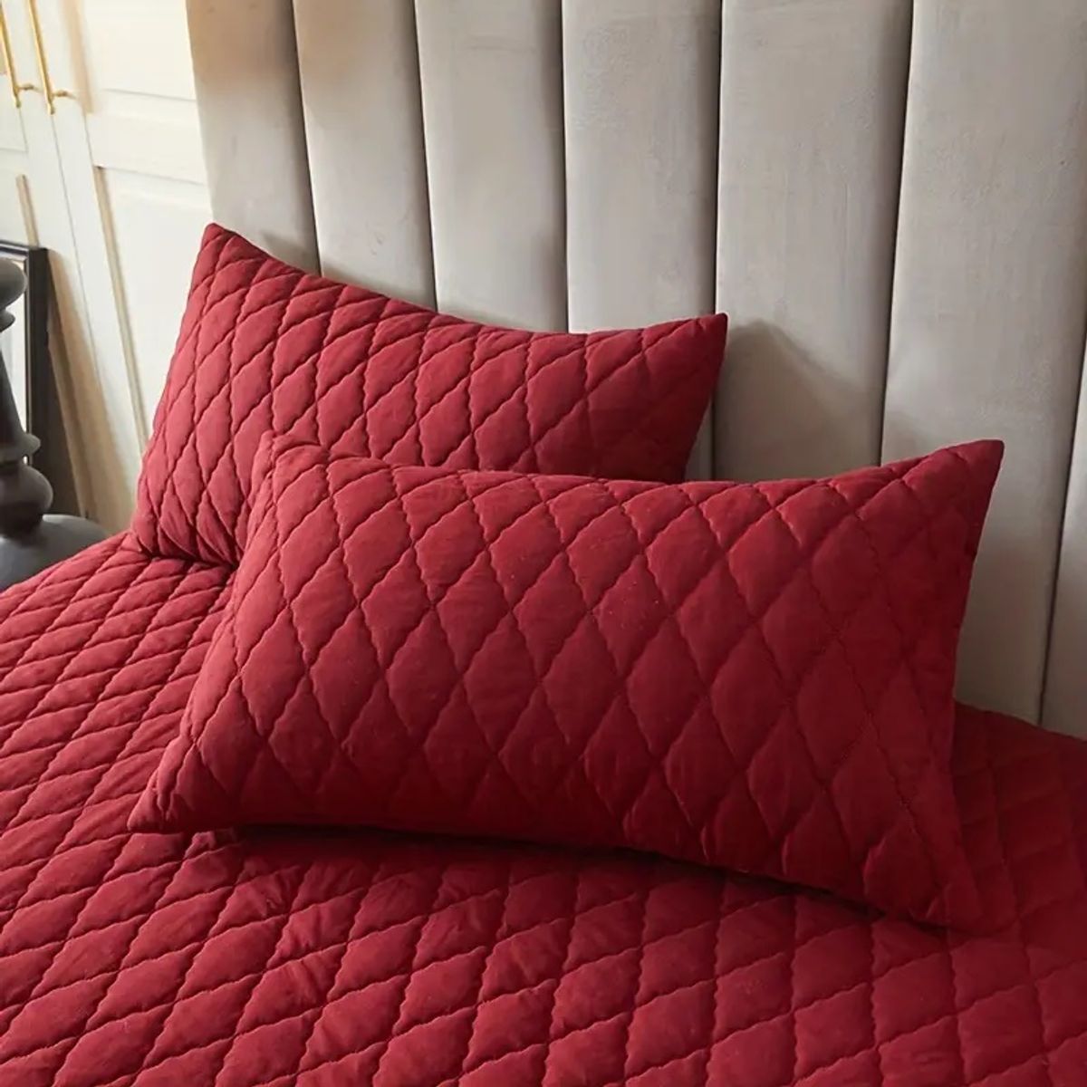 GENERICO - cubre colchón BURDEO  2 plaza protector impermeable 2 funda de almohada