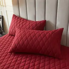 GENERICO - Cubre colchón BURDEO 2 plaza protector impermeable 2 funda de almohada