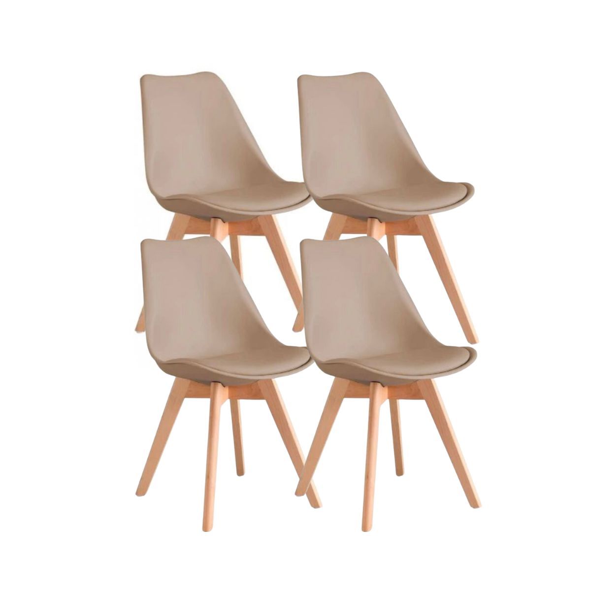 HABITA2 CHILE - Pack de 4 sillas de comedor acolchada Tulip