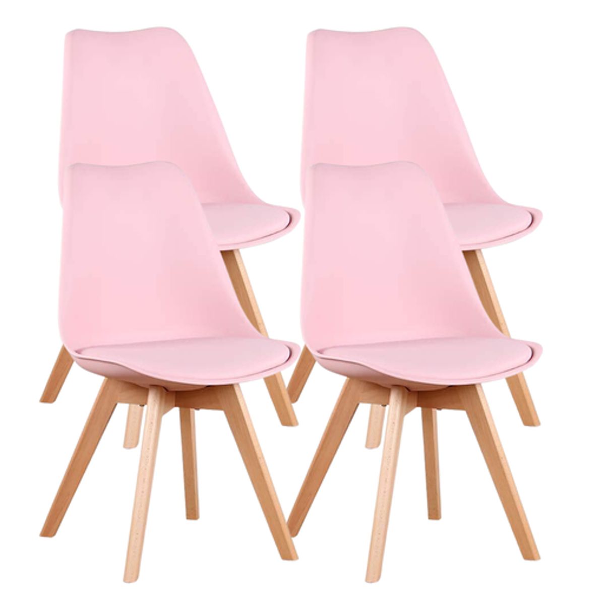 HABITA2 CHILE - Pack de 4 sillas de comedor acolchada Tulip