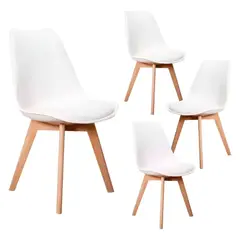 HABITA2 CHILE - Pack de 4 sillas de comedor acolchada Tulip