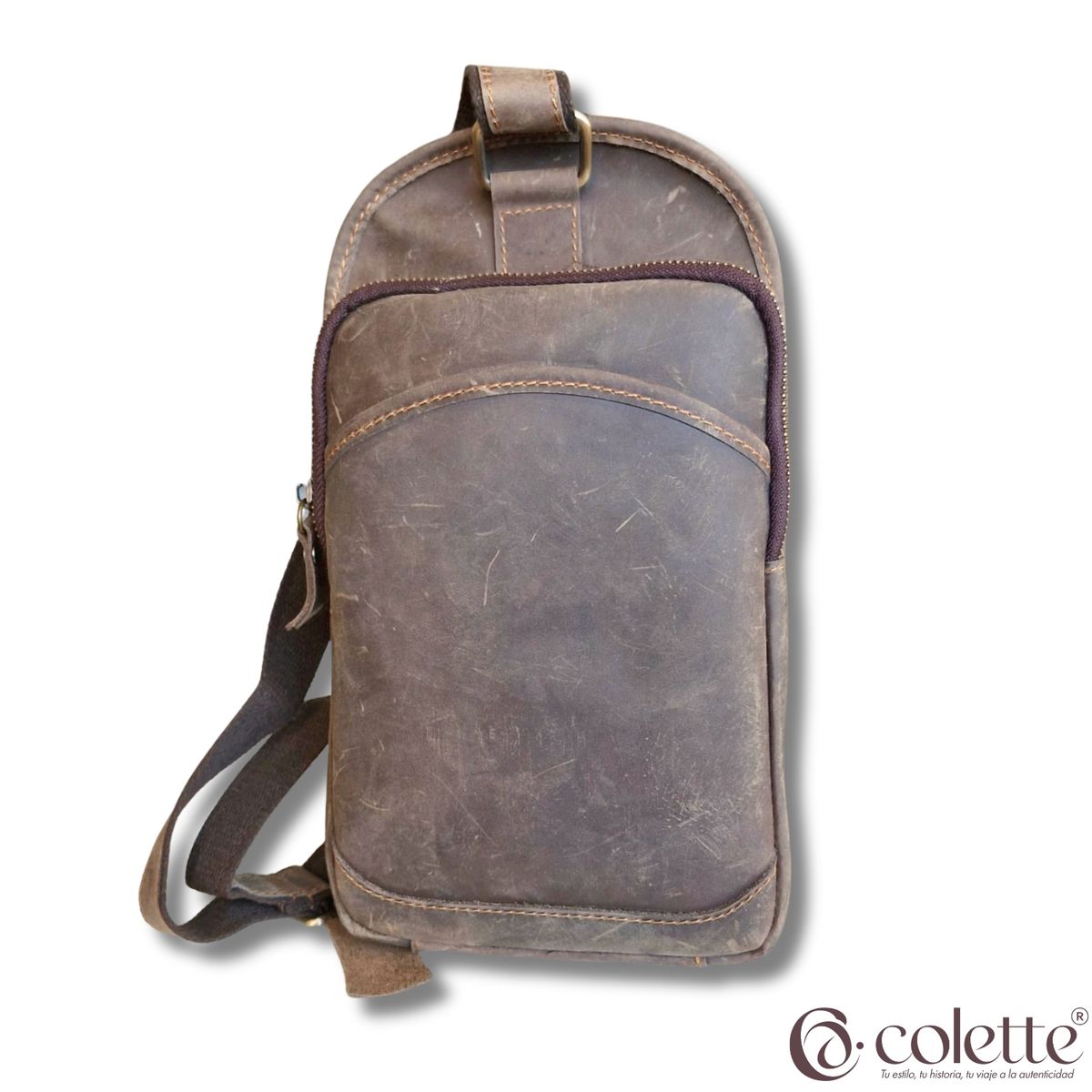 COLETTE - Bolso Cuero Bandolera Rustico Retro