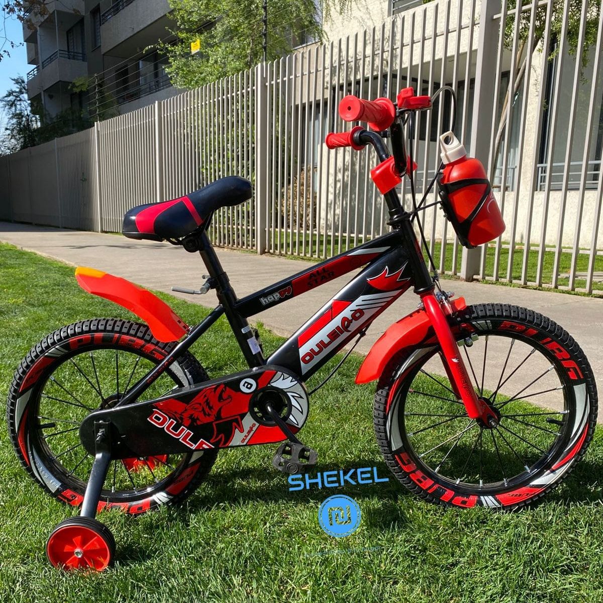 GENERICO - Bicicleta Infantil con Ruedas de Seguridad Aro 16 Rojo