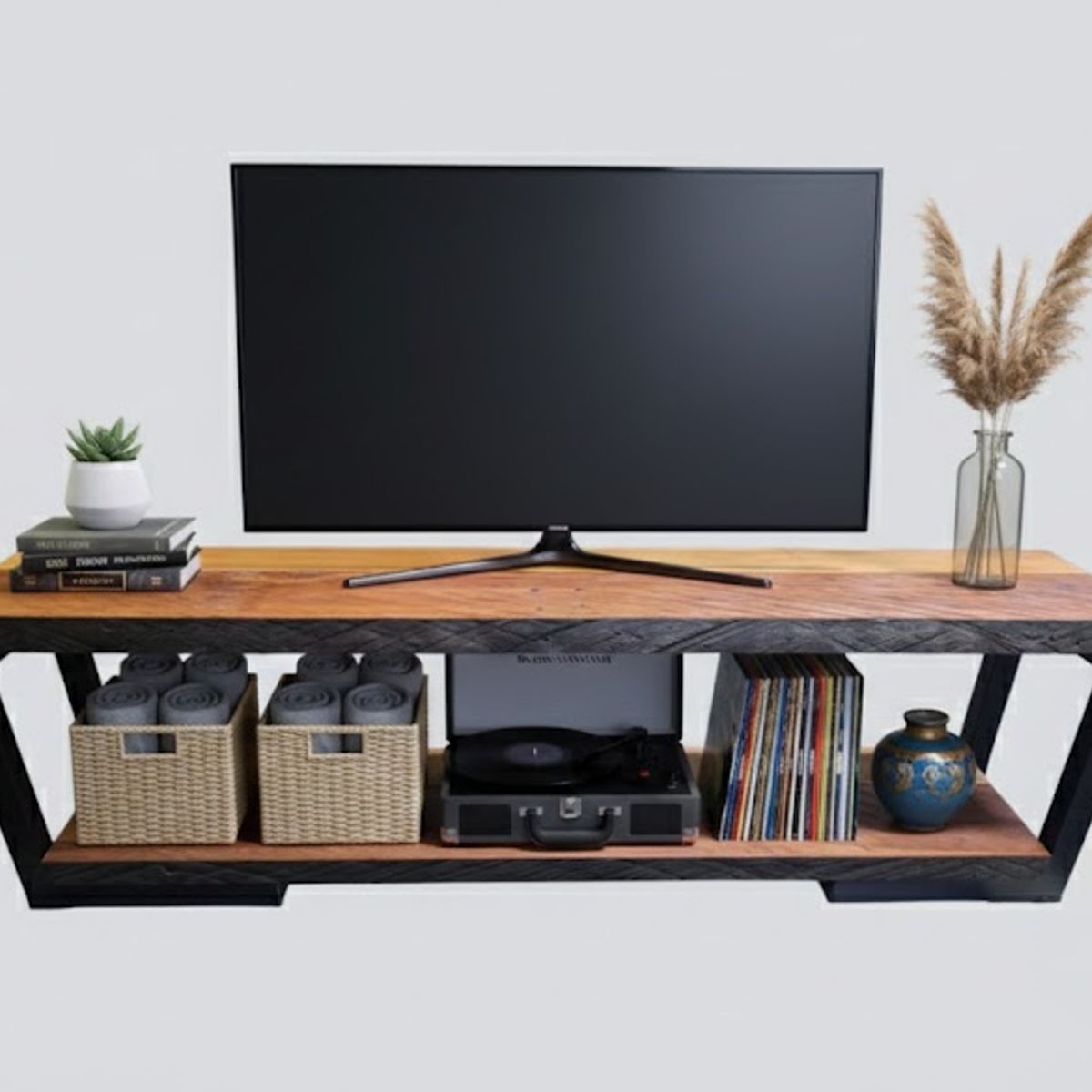 GENERICO - Rack Pacifico - Industrial Y Rustico / Roble de demolicion 120 Cm