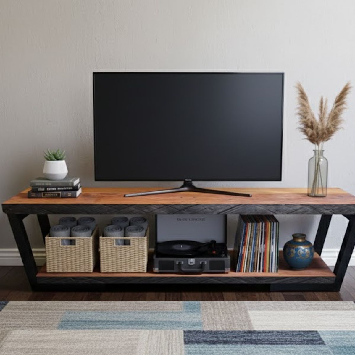 GENERICO - Rack Pacifico - Industrial Y Rustico / Roble de demolicion 120 Cm