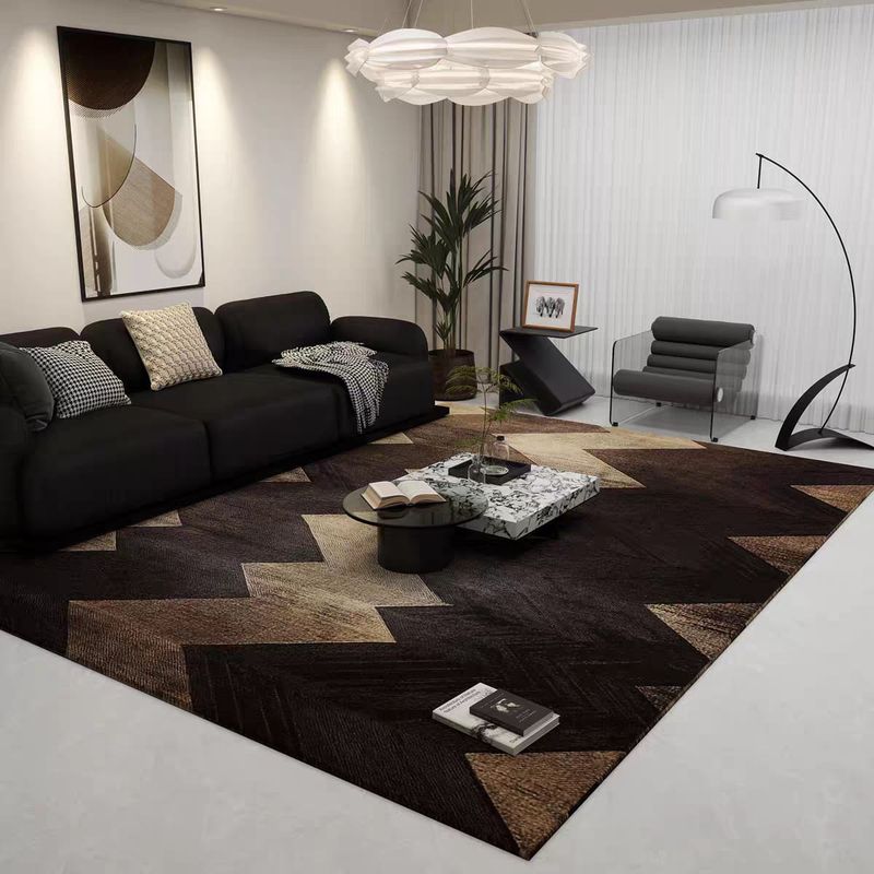 GENERICO - ALFOMBRA CON DISEÑO 200X240 CAFE ZIGZAG ELEGANTE MODERNA MP