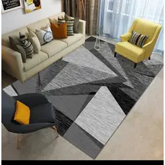 GENERICO - ALFOMBRA CON DISEÑO 200X240 GRIS TRIANGULAR ELEGANTE MODERNA MP
