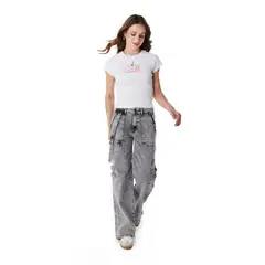 EFESIS - POLERA MILLER BABY TEE ESTAMPADA BLANCO