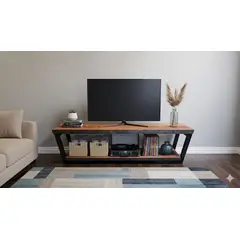 GENERICO - Rack Pacifico - Industrial Y Rustico / Roble de Demolicion 160 Cm