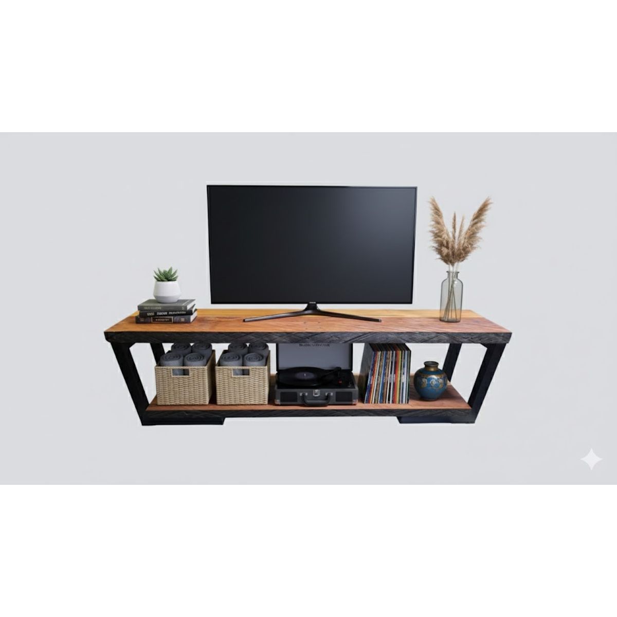 GENERICO - Rack Pacifico - Industrial Y Rustico / Roble De demolicion 180 Cm
