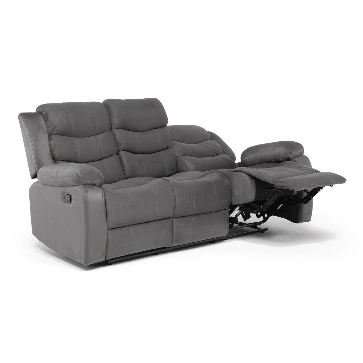 DANIELS - Living Reclinable Sofá 3 Cuerpos + 1 Sofá 2 Cuerpos Gris Norman SET2011LFGR2