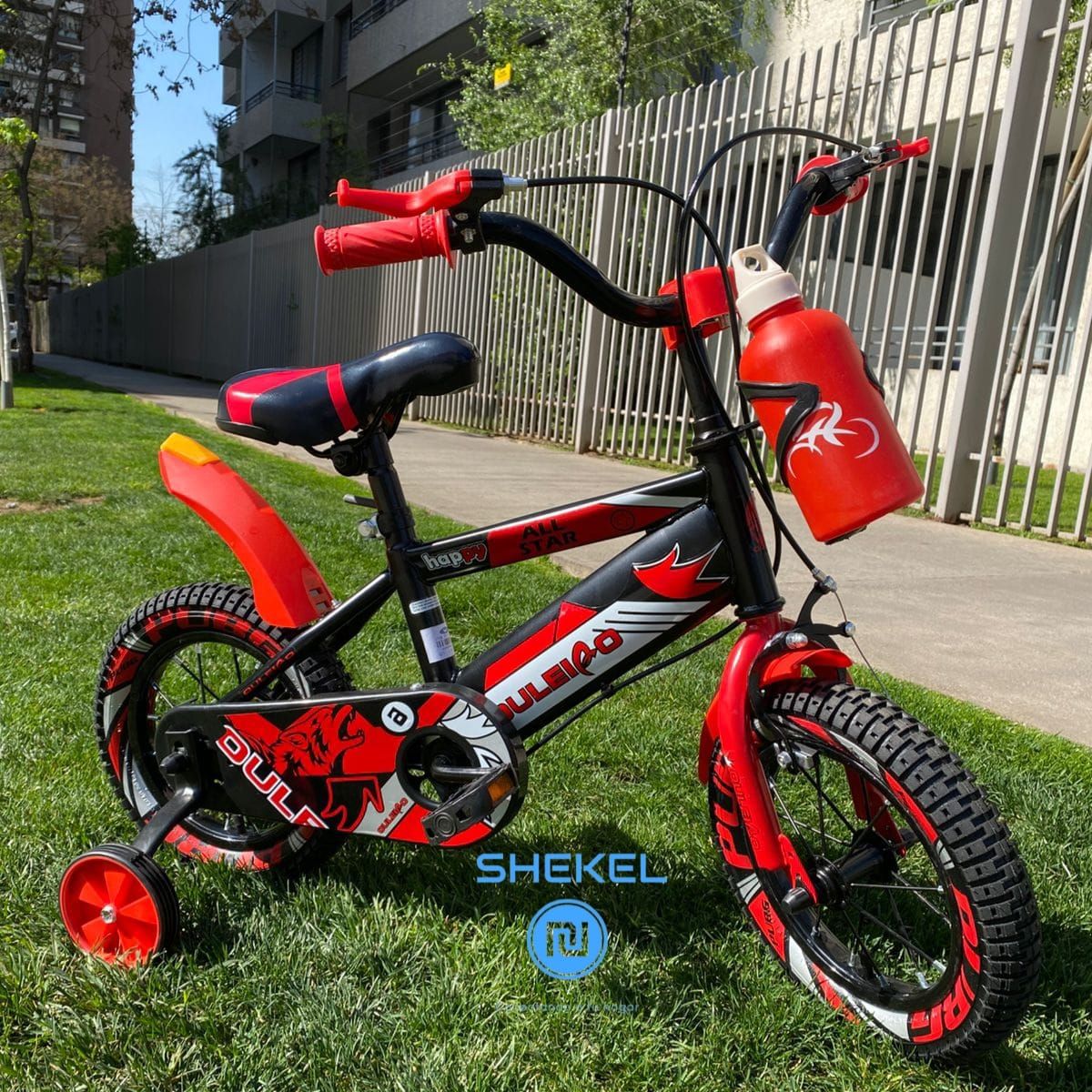 GENERICO - Bicicleta Infantil con Ruedas de Seguridad Aro 12 Rojo