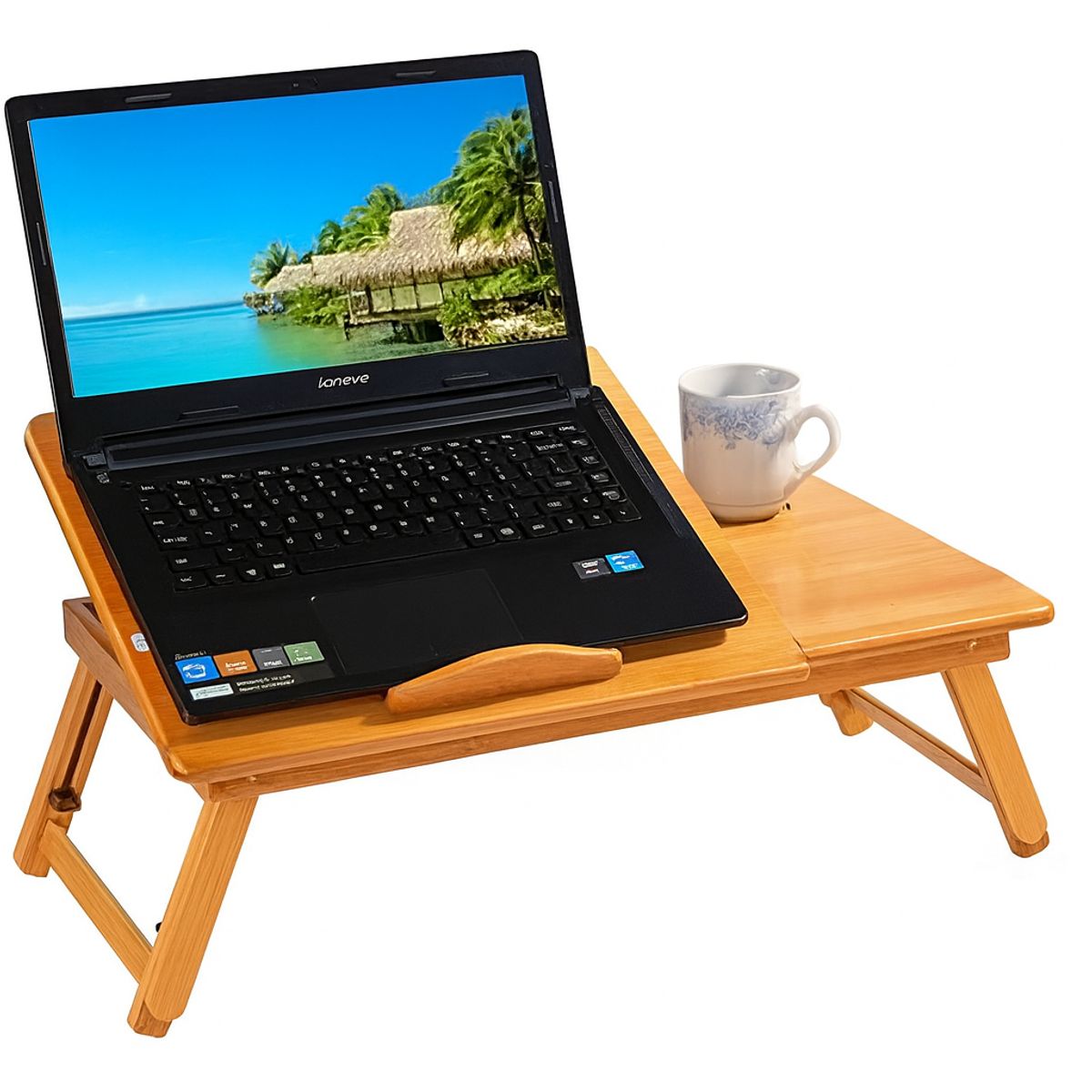 GREEN E - Mesa Plegable Madera Notebook Bambu Para Estudio Teletrabajo