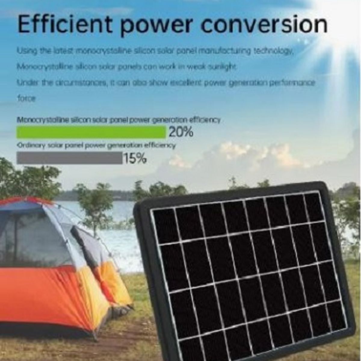 GENERICO - Panel solar 15W 16V  cargador múltiple Dispositivos Móviles Top Ventas