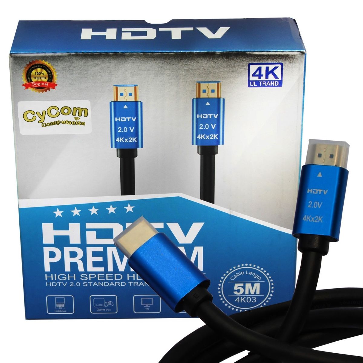 GENERICO - Cable Hdmi 4k Ultra Hdtv 2.0v 2160p Alta Velocidad 5 Mts