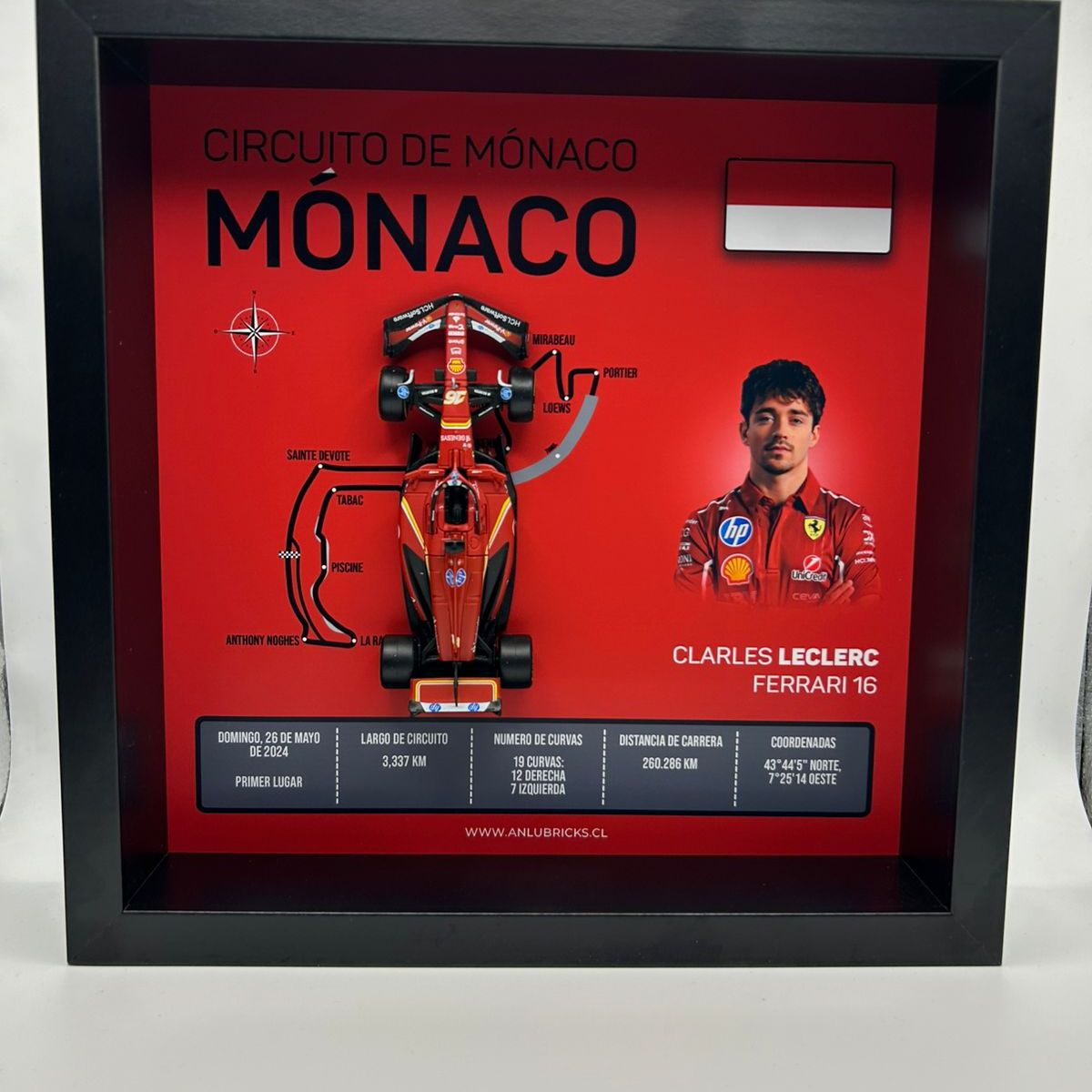 GENERICO - Cuadro Decorativo Formula 1 GP Monaco 2024 Charles Leclerc Ferrari f1