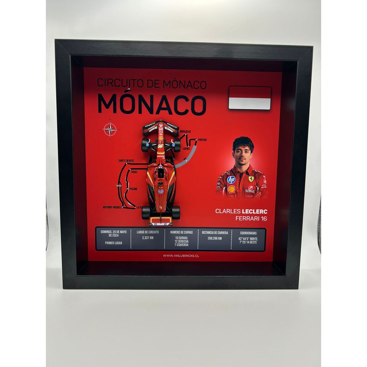 GENERICO - Cuadro Decorativo Formula 1 GP Monaco 2024 Charles Leclerc Ferrari f1