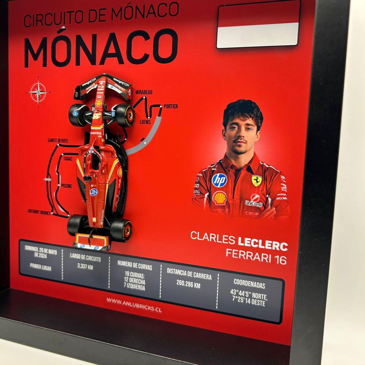 GENERICO - Cuadro Decorativo Formula 1 GP Monaco 2024 Charles Leclerc Ferrari f1