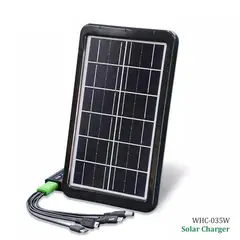 GENERICO - Panel solar portátil cargador múltiples dispositivos 8W Silicio