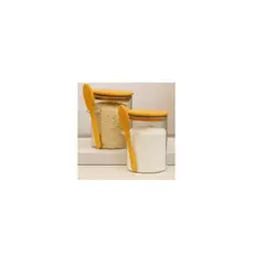GENERICO - Set 2 Frasco Contenedor Hermetico 450ml 10cm Redondo Cuchara