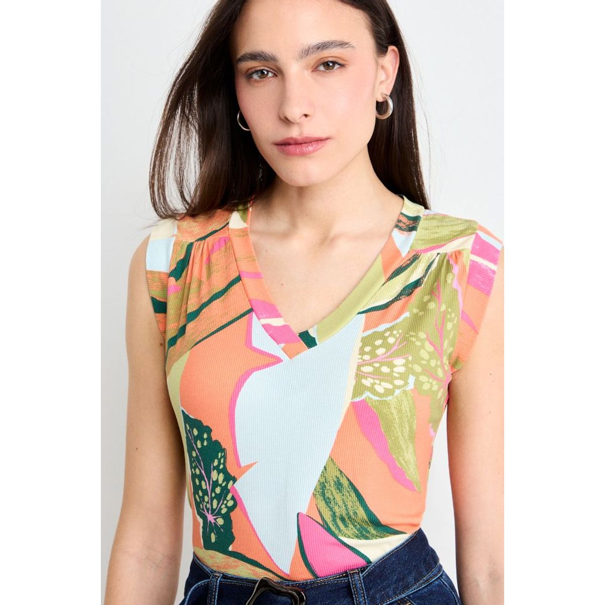 IO - Polera Sin Mangas Mujer Naranjo iO