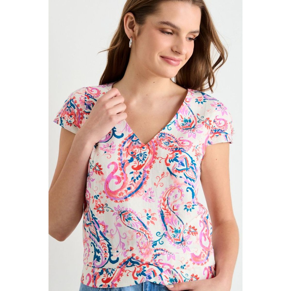 IO - Blusa Manga Corta Crudo Mujer iO