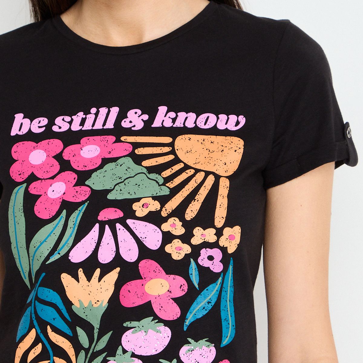 IO - Polera Manga Corta Negro Mujer iO