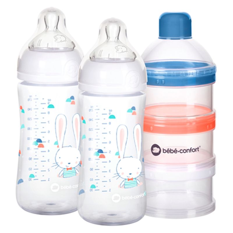 BEBE CONFORT - Set 2 Mamaderas 270 Ml Con Dispensador De Leche Bebe Confort