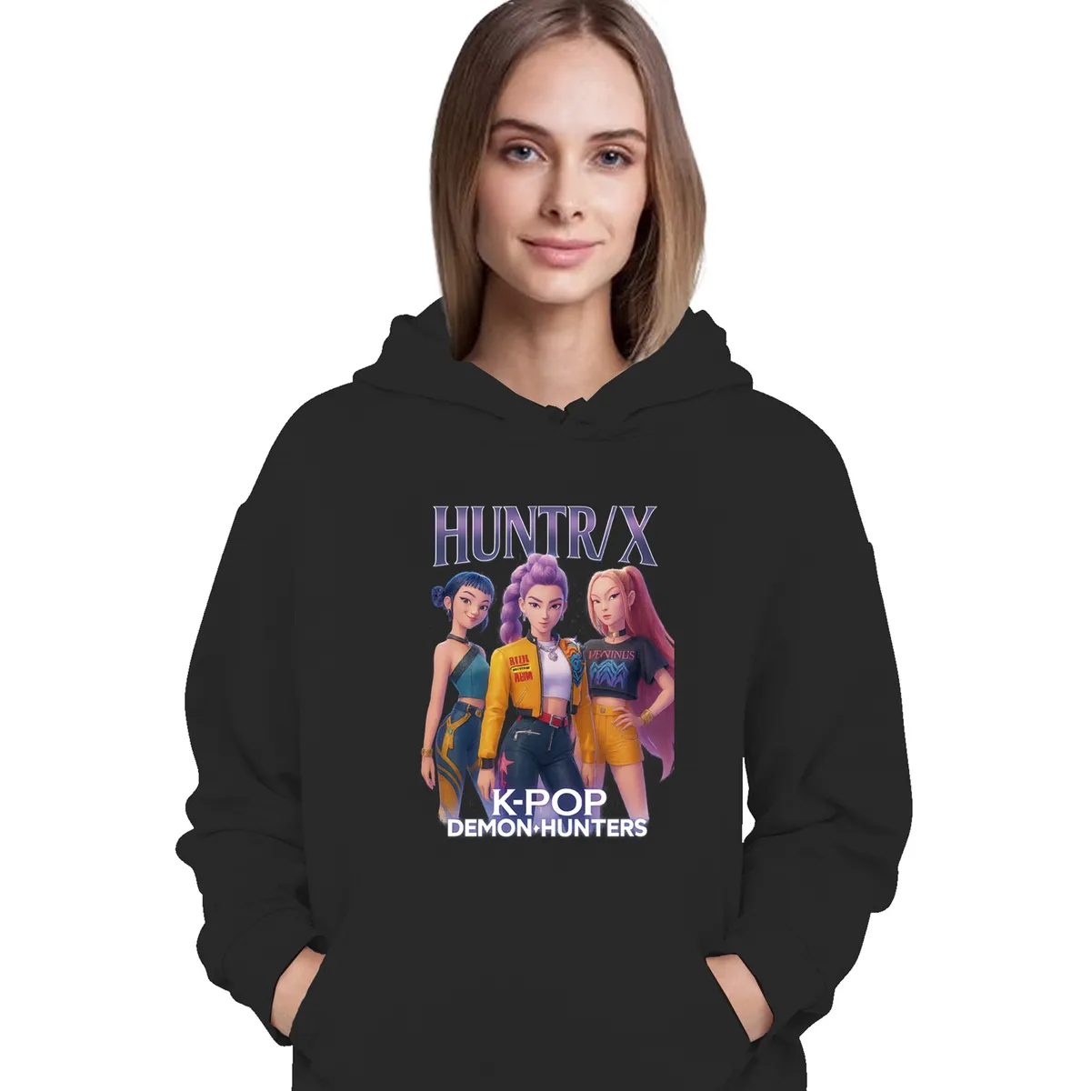 ROLY - Poleron Kpop Las Guerreras K-pop Huntrix Demon Hunters Con Capucha