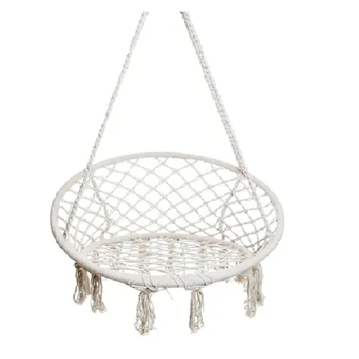 GENERICO - Silla Hamaca Colgante Jardin Terraza Columpio Tejido Color Blanco