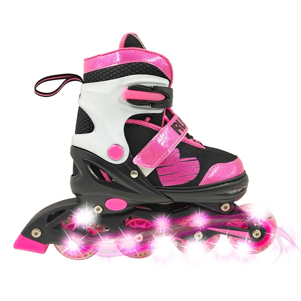 RUSH GIRL - Patines niña En Linea Pro Rush Girl Aluminio Ajust con Luces T 34-37