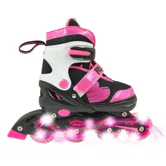RUSH GIRL - Patines niña En Linea Pro Aluminio Ajust con Luces T 34-37