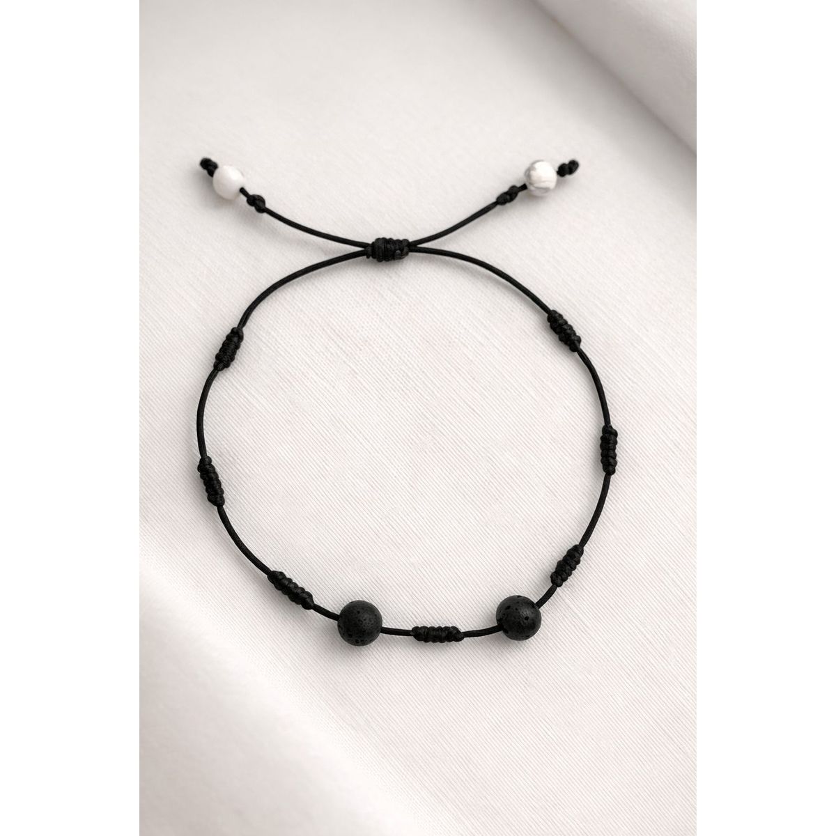 HAOKIDS - Pulsera negra hombre un amuleto con 7 nudos de protección y suerte