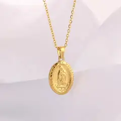 GENERICO - Collar Virgen Guadalupe enchape oro