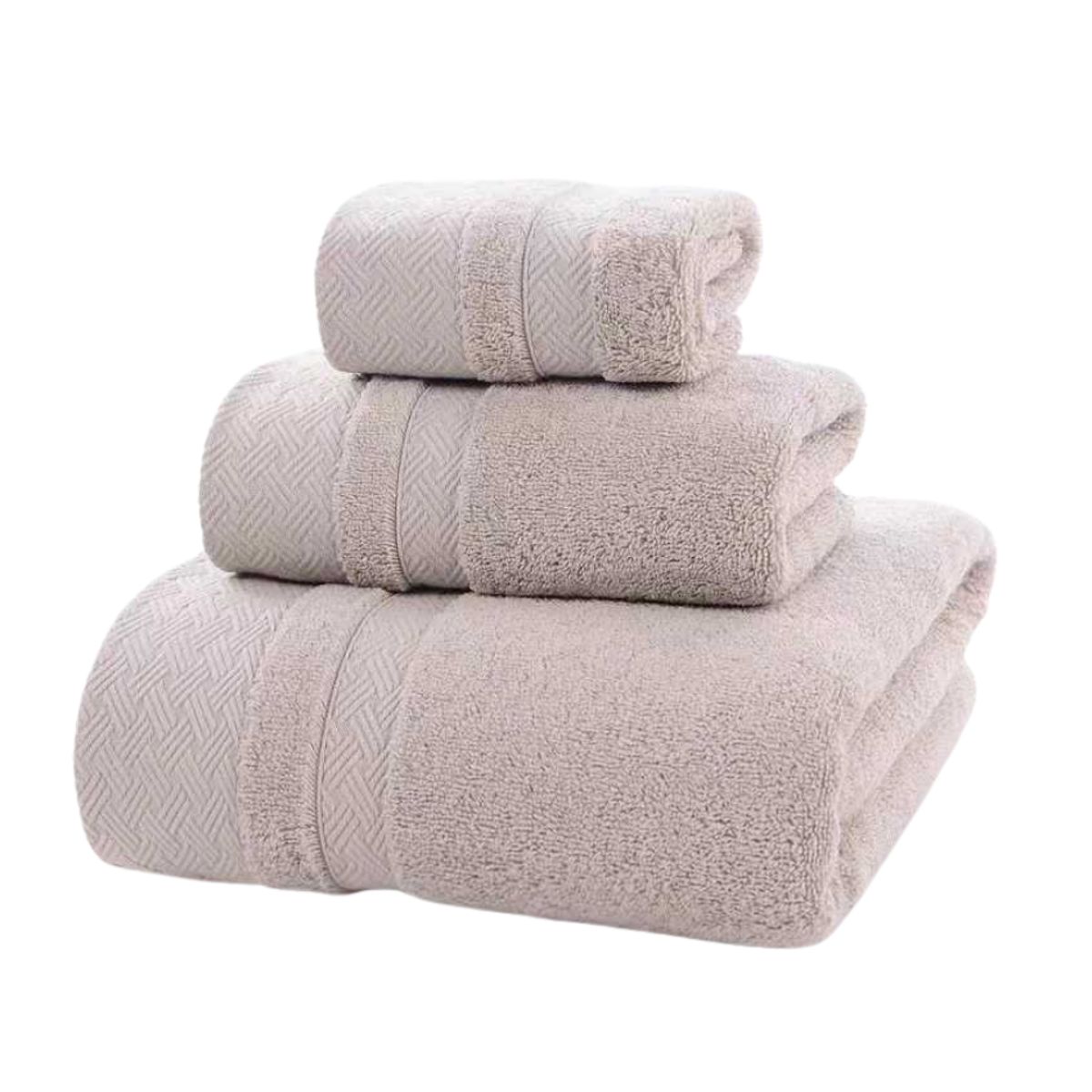 GARSIL - Set De 3 Toallas Para Cuerpo Manos Y Cara De Algodon Beige