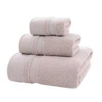 Set De 3 Toallas Para Cuerpo Manos Y Cara De Algodon Beige