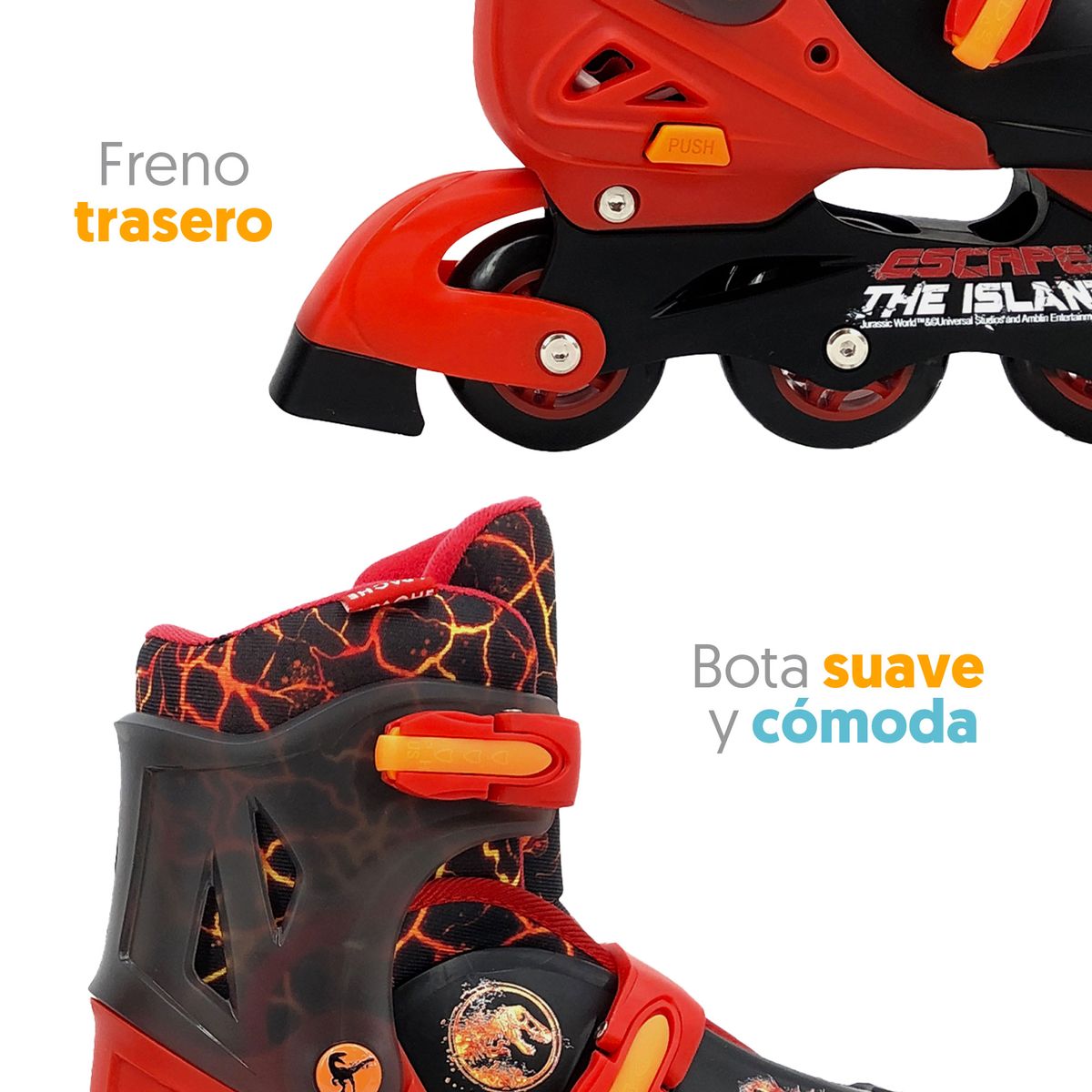 JURASSIC WORLD - Patines niño En Linea Jurassic World Ajustables T 34-37