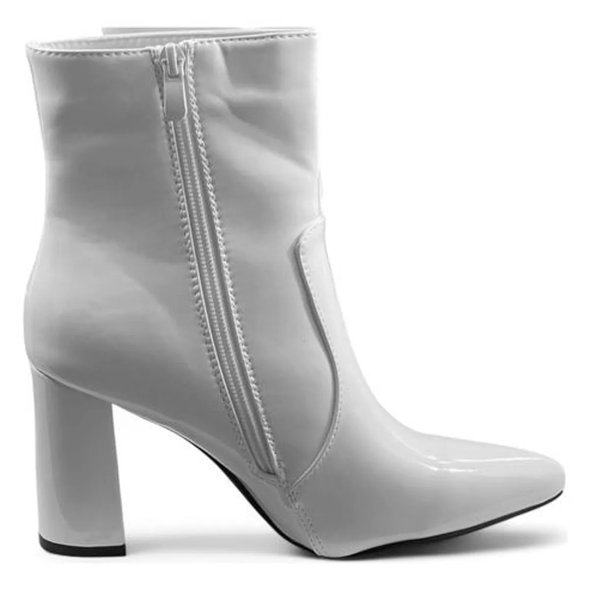 CARBIN - Botines Charol Con Taco De 7cms Punta Fina