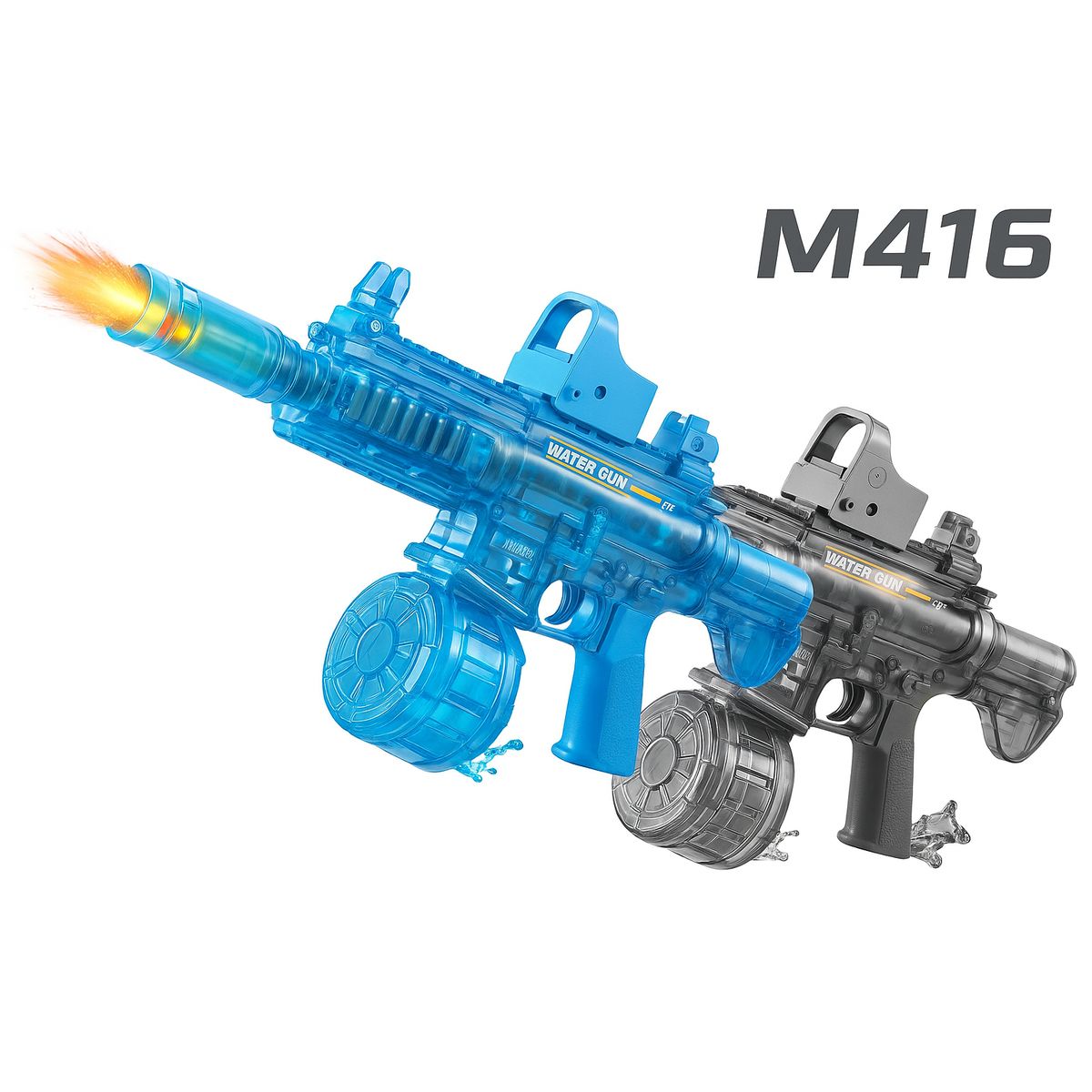 GENERICO - Juguete Pistola automatica Lanza agua M416 con luz