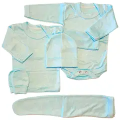 BABY - Triple Ajuar 0 a 3 Meses - 15 Piezas - 3 colores - Algodón para Bebé