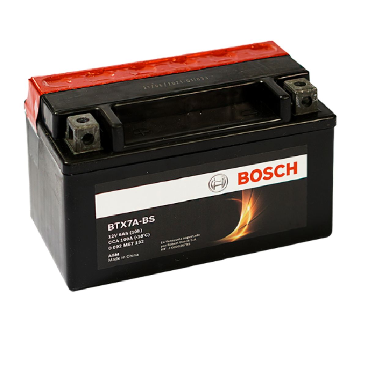 BOSCH - Bateria de Moto AGM 6Ah M6 12V 100CCA 39BTX7A Bosch