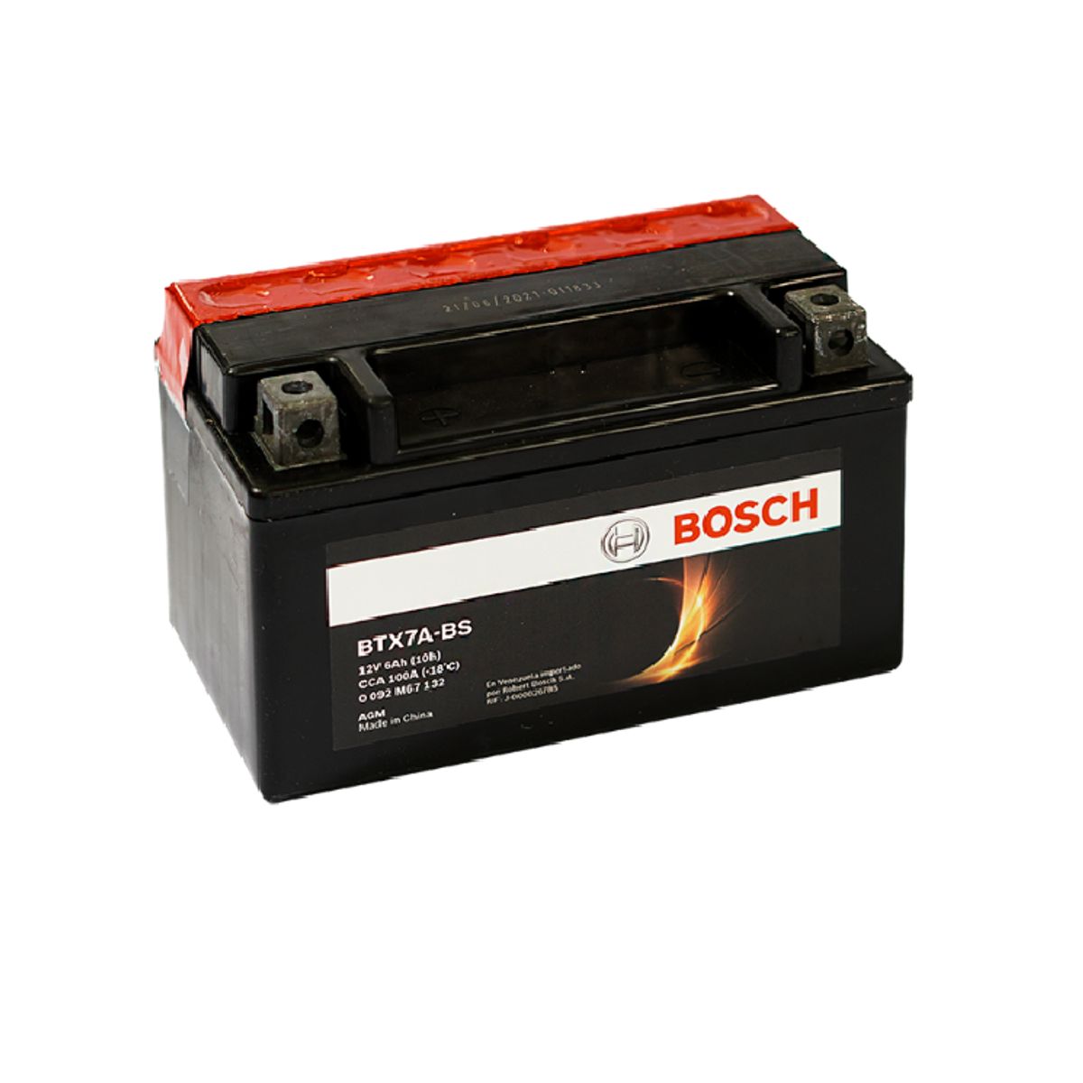 BOSCH - Bateria de Moto AGM 6Ah M6 12V 100CCA 39BTX7A Bosch