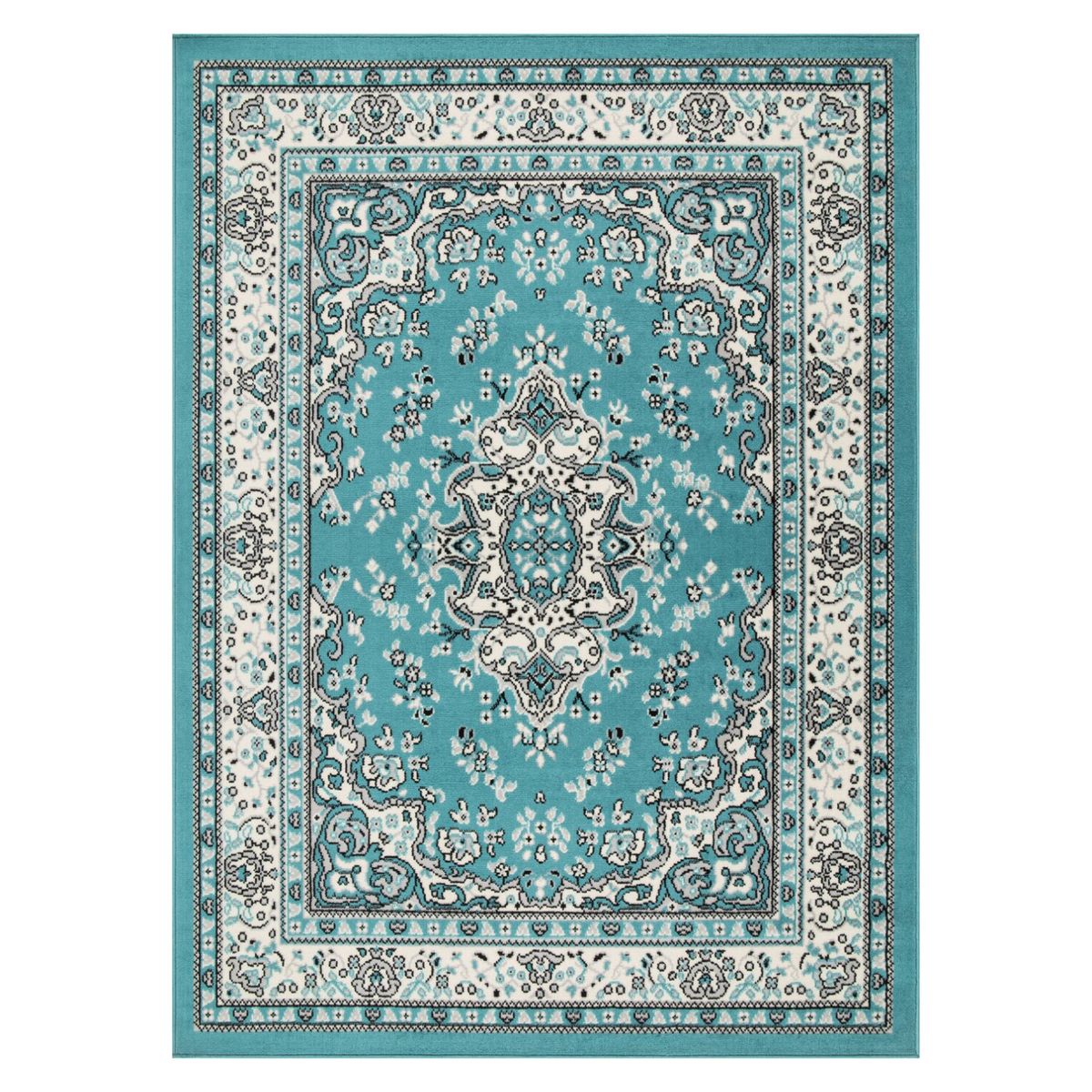 MODA ALFOMBRAS - Alfombra Kashan King Bajadas De Cama Azul 60X90