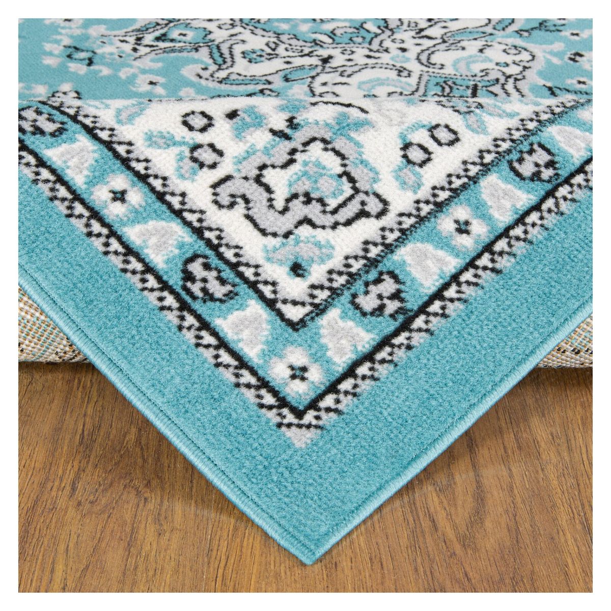 MODA ALFOMBRAS - Alfombra Kashan King Bajadas De Cama Azul 60X90