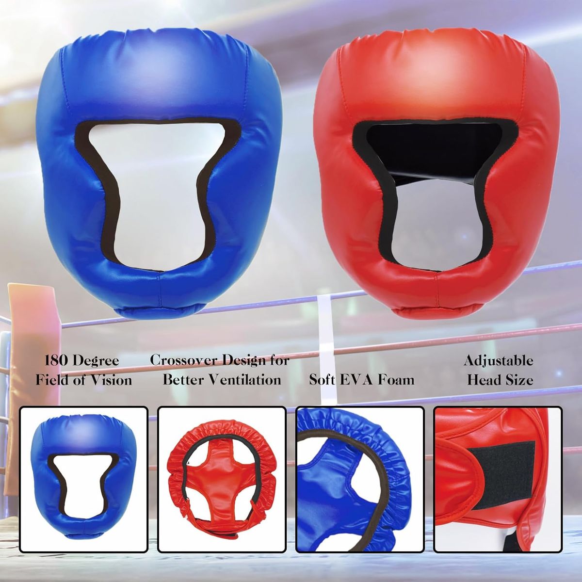 KINDA NICE - Cabezal Casco Protectores De Cabeza Deportes Boxeo 58-66cm