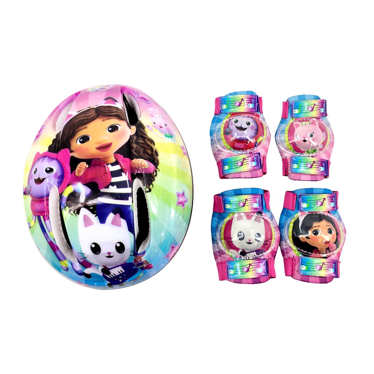 GABBYS DOLLHOUSE - Casco Niña mas Rodillera y Codera Gabby Dollhouse