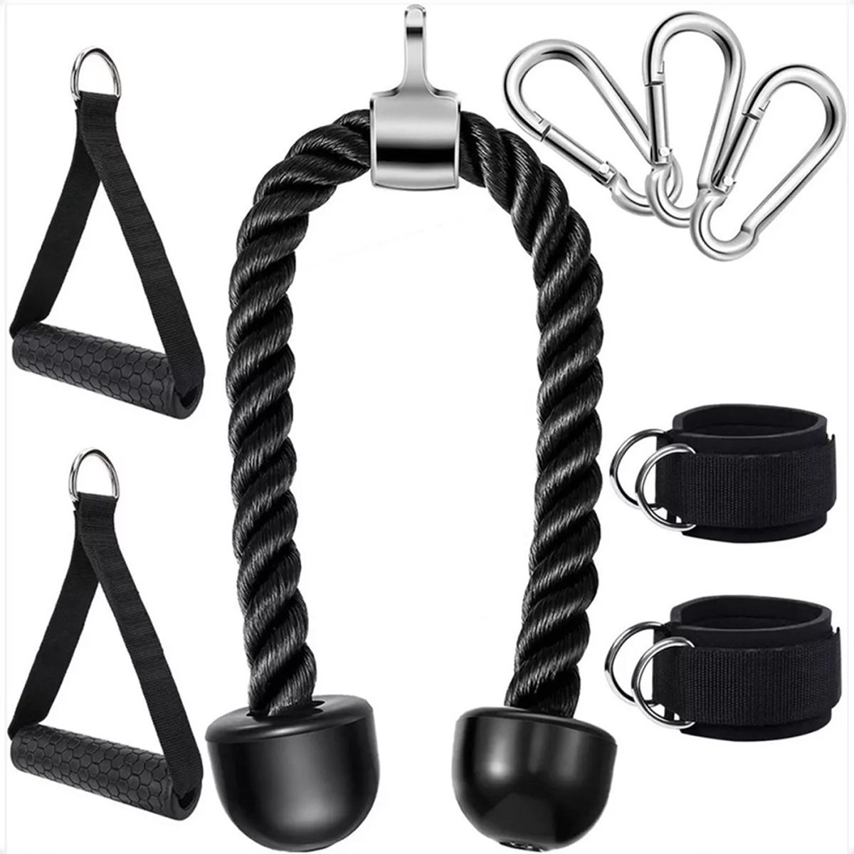 KINDA NICE - Set 8 Accesorios Para Gimnasio Polea Cuerdas Entrenamientos